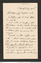 Nachlass Franz Steindachner, Brief von Giuseppe Scarpa an Franz Steindachner (26.01.1906), Inv.Nr. 440.03, Seite 1